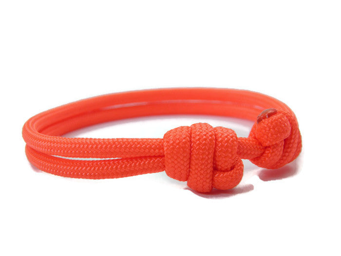 Paracord Surfer Armband-verstellbar-Maritimes Armband-Neon Orange