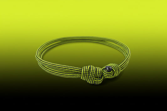Paracord Surfer Armband-verstellbar-Maritimes Armband-Neon Yellow & Black Stripes