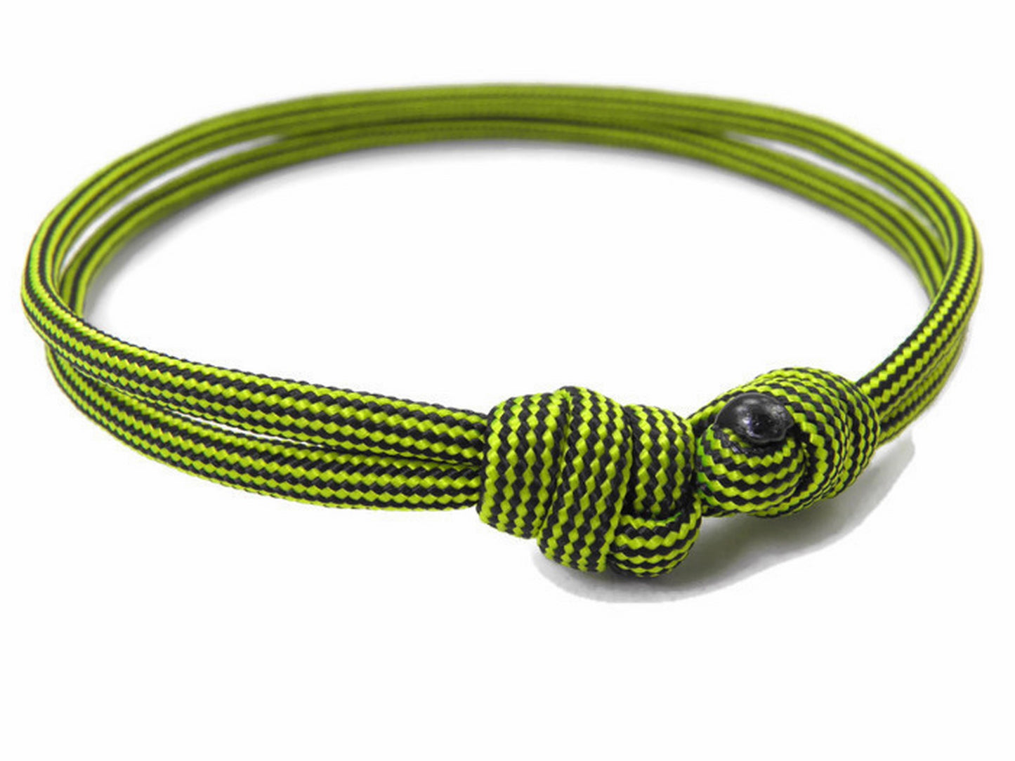Paracord Surfer Armband-verstellbar-Maritimes Armband-Neon Yellow & Black Stripes