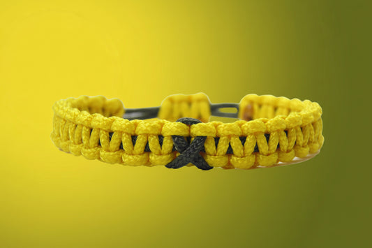 Paracord Armband Verstellbar-Gelbe Schleife-Oliv Green Ribbon-Solidarität Soldaten-Awareness Armband-Bewusstsein-Yellow