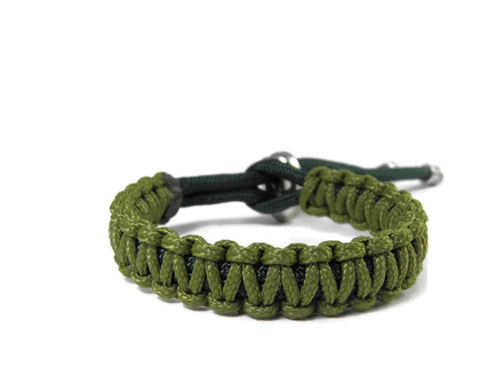 Paracord Armband Verstellbar-Paracord Typ 1-Emerald Green & Green Pepper