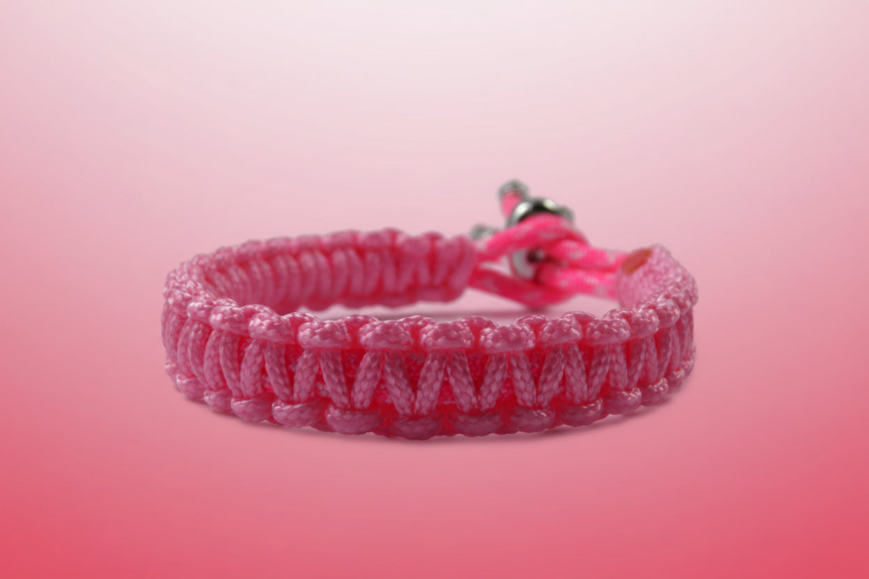 Paracord Armband Verstellbar-Paracord Typ 1-Rose Pink & Neon Pink / Candy Cane