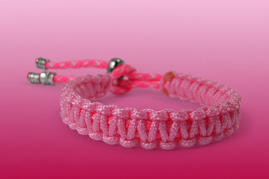 Paracord Armband Verstellbar-Paracord Typ 1-Rose Pink & Neon Pink / Candy Cane