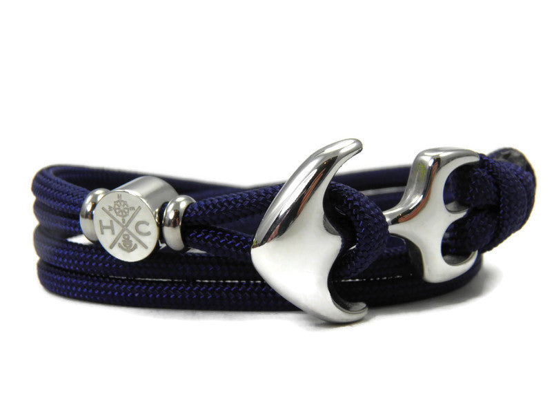 Maritimes Surfer Edelstahl Anker Armband-US Paracord III-Verstellbar-Unisex-Frauen, u. Männer Armband-Geschenk-Midnightblue