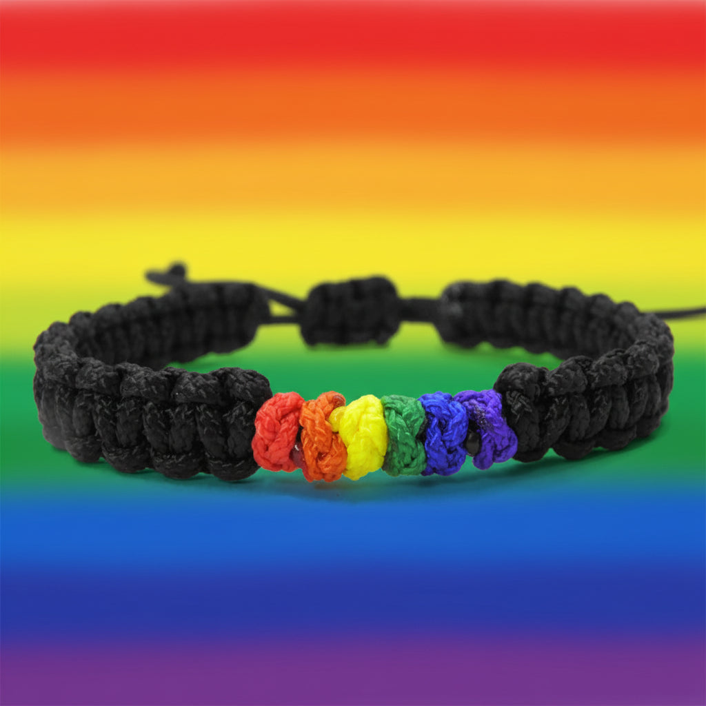 Paracord Cobra Armband-Regenbogen-Rainbow-Pride-Männer-Frauen-Kinder Armband-Verstellbar
