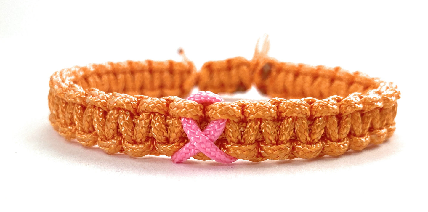 Paracord Armband Verstellbar-Brustkrebs Bewusstsein-Rosa Schleife-Ribbon-Breast Cancer Awareness Armband-verschiedene Farben