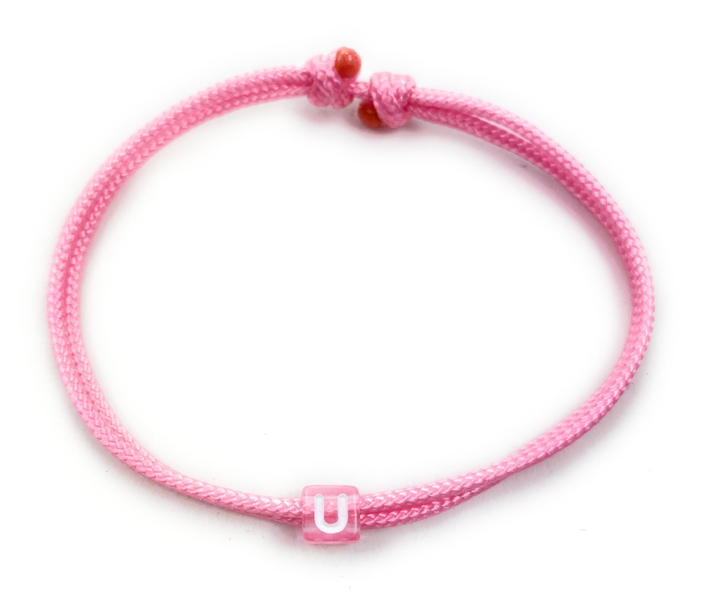 Freundschaftsarmband mit Buchstabe, Surfer Buchstaben Armband, Verstellbar, Pastel Rosa