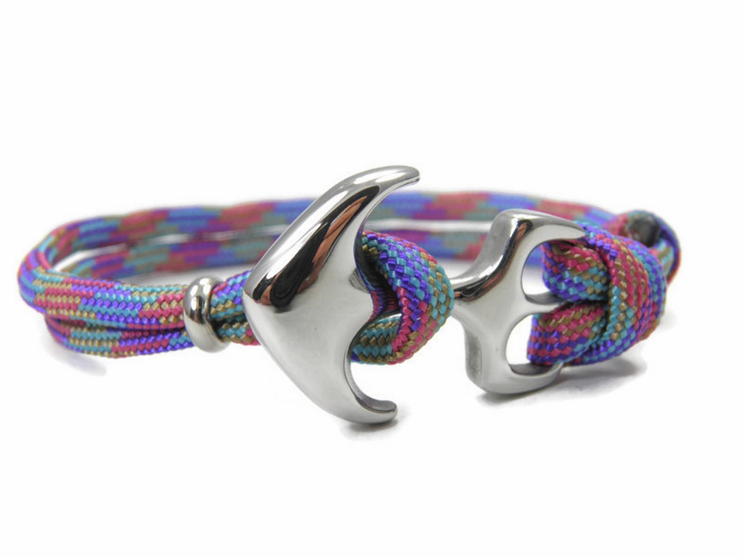Maritimes Surfer Edelstahl Anker Armband-US Paracord III-Verstellbar-Unisex-Frauen, u. Männer Armband-Geschenk-Peruvian