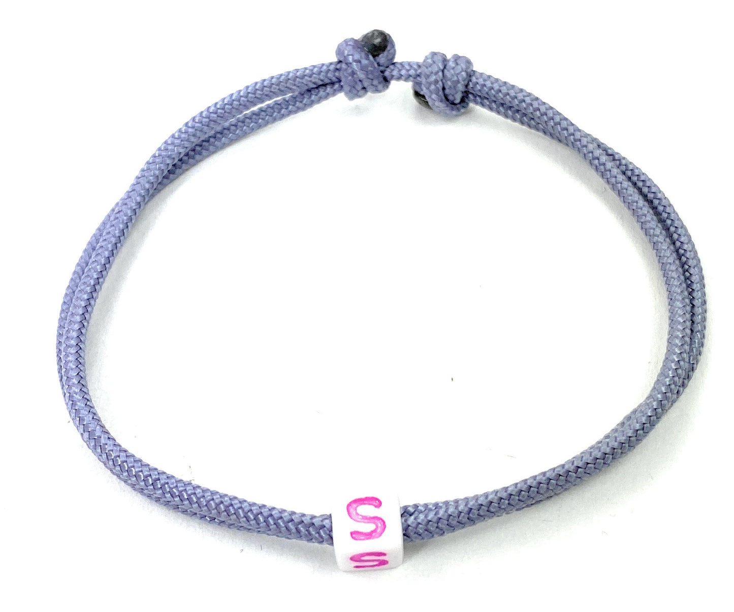 Freundschaftsarmband mit Buchstabe, Surfer Buchstaben Armband, Verstellbar, Purple Grey
