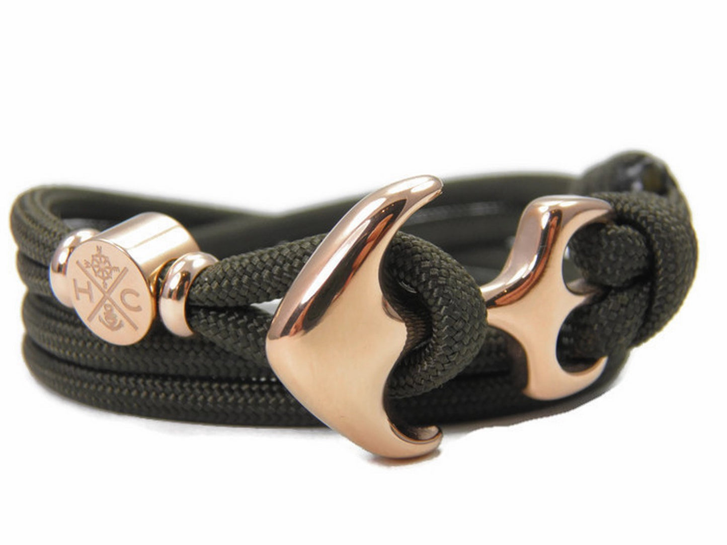 Maritimes Surfer Edelstahl Anker Armband-US Paracord III-Verstellbar-Unisex-Frauen, u. Männer-Geschenk-Ranger Green