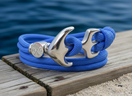 Maritimes Surfer Edelstahl Anker Armband-US Paracord III-Verstellbar-Unisex-Frauen, u. Männer Armband-Geschenk-Royal Blue