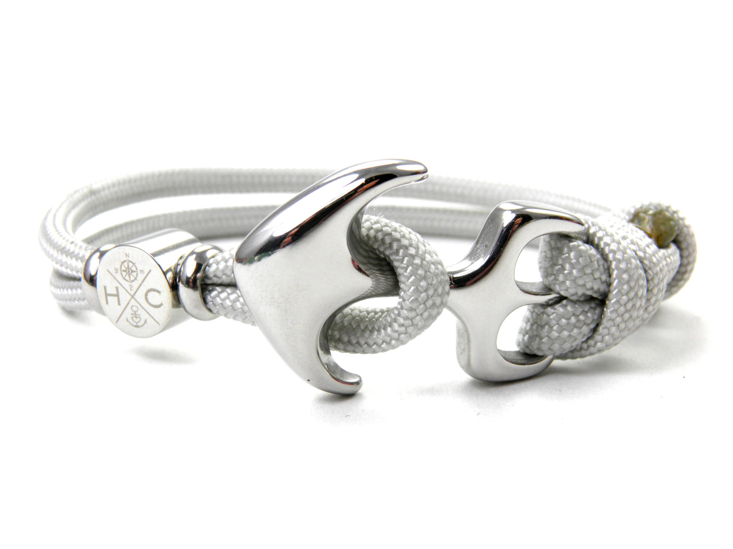 Maritimes Surfer Edelstahl Anker Armband-US Paracord III-Verstellbar-Unisex-Frauen, u. Männer Armband-Geschenk-Silver Grey