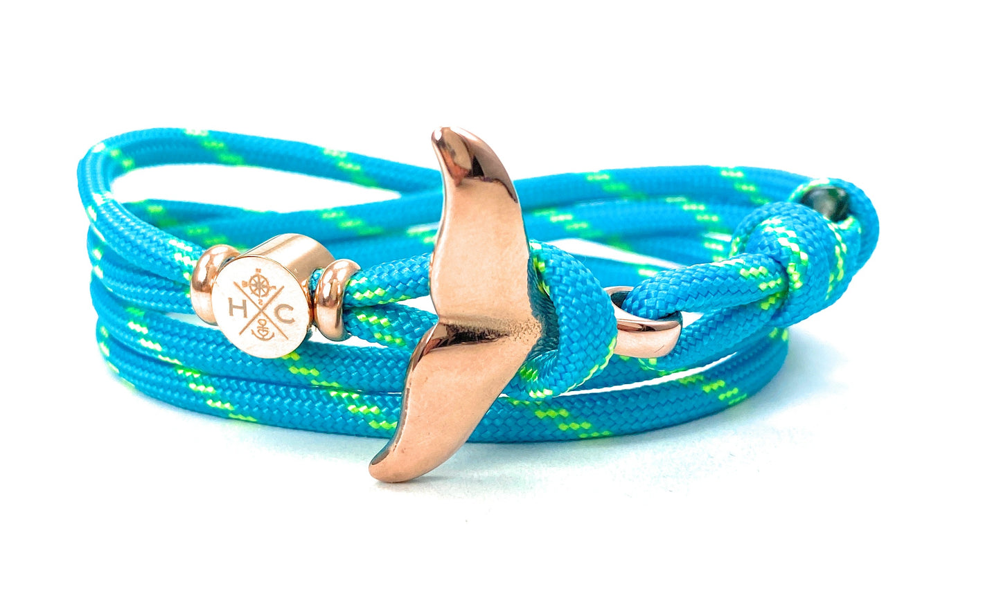 Schickes-Surfer Edelstahl Walflossen Armband -Paracord Typ III-Verstellbar-Summer
