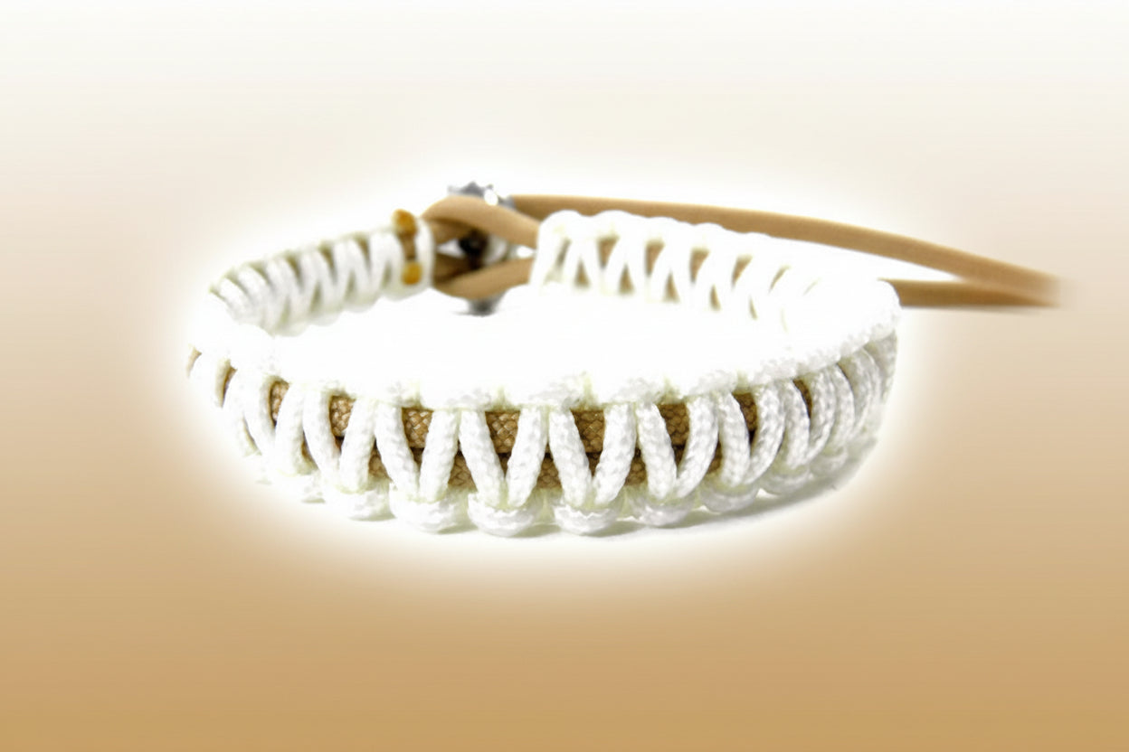 Paracord Armband Verstellbar-Paracord Typ 1-White & Tan