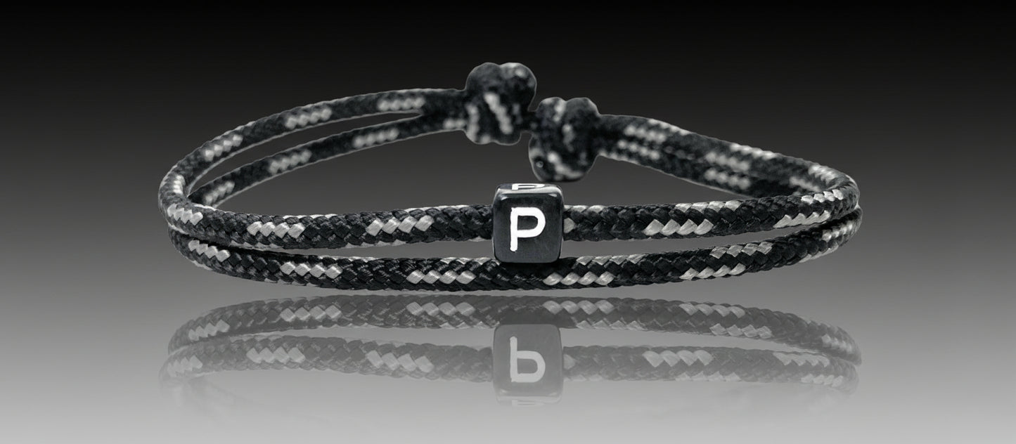 Freundschaftsarmband mit Buchstabe, Surfer Buchstaben Armband, Verstellbar, Touch of Grey
