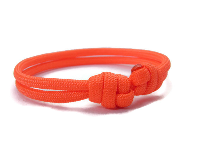Paracord Surfer Armband-verstellbar-Maritimes Armband-Ultra Neon Orange