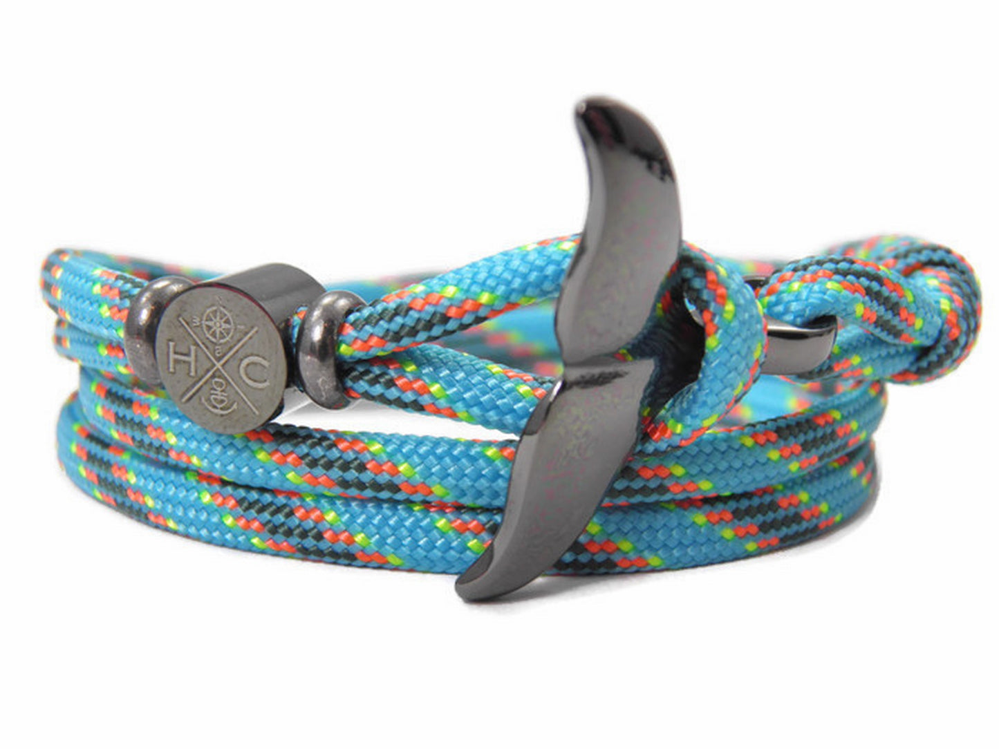 Schickes-Surfer Edelstahl Walflossen Armband -Paracord Typ III-Verstellbar-Wave Runner
