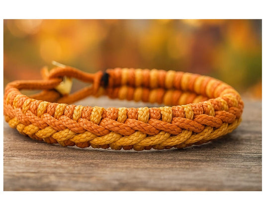 Maritimes Surfer Armband-Paracord Typ I + 2 -Verstellbar-Unisex-Caramel & Mustard